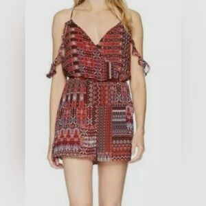 BCBGeneration Romper Boho Muti Color Size L NWT